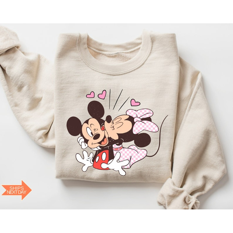 Vintage Mickey and Minnie Sweatshirt, Disney Valentines Day Sweatshirt, Disney Valentine's Day Shirt, Mickey Minnie Valentine Shirt2.jpg