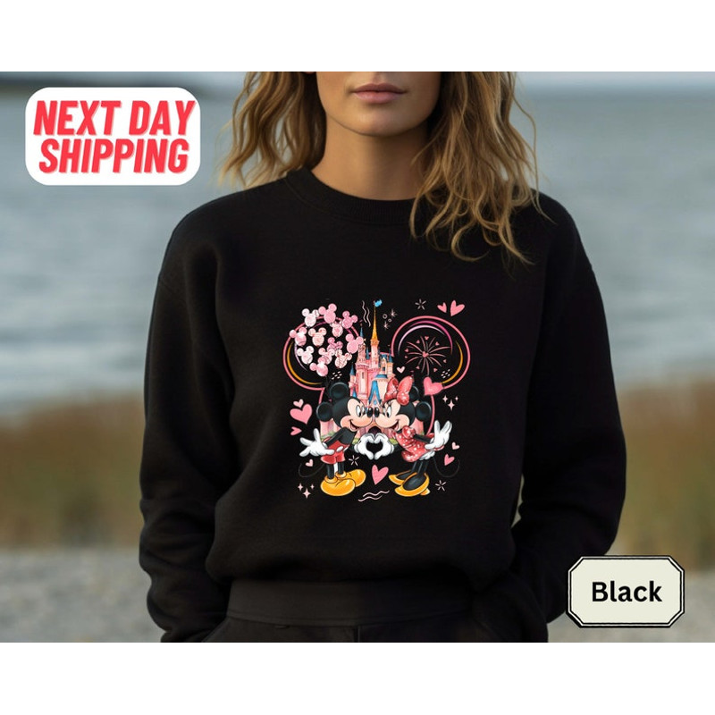 Comfort Colors® Mickey And Friends Valentines, Disneyland Valentines Day Sweatshirt, Disney Castle Shirt Disneyland Valentine Balloons Shirt3.jpg
