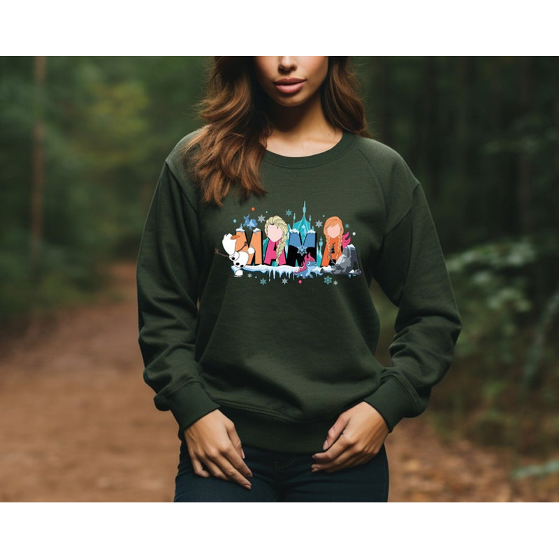 Disney Frozen Mama Sweatshirt, Princess Mom Sweatshirt, Snowman Olaf Mom Shirt, Disneyland Elsa and Anna Mama Shirt, Mother's Day Shirt1.jpg