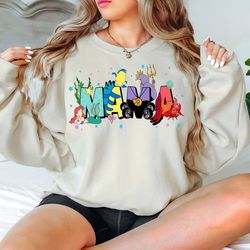 the little mermaid disney mama sweatshirt, disney ariel princess mama sweatshirt, disney mother's day shirt, mom shirt