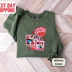 mickey and minnie valentine sweatshirt, valentine's day gifts, disneyland balloons shirt, valentines day disney sweater,