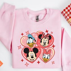 mickey and friends valentine sweatshirt, disney valentines day sweatshirt, disney valentine's day shirt, mickey minnie
