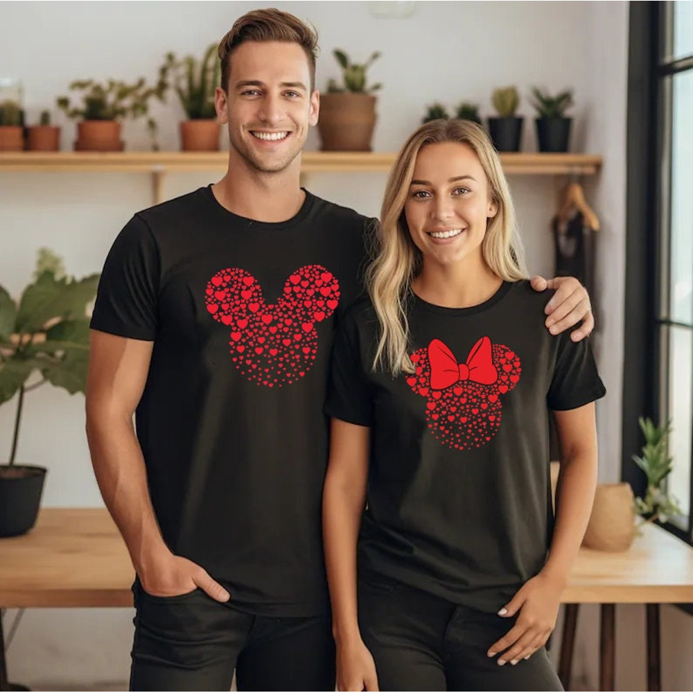 Mickey and Minnie Ears With Heart Sweatshirt For Valentines Day, Disneyworld Valentines Travel Shirts, Valentine's Day Disney Matching Shirt2.jpg