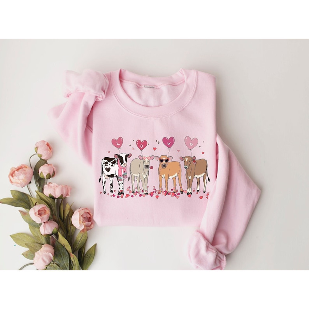 Cow Lover Valentines Sweatshirt, Cow Lover Gift, Valentines Day Shirt, Cow Sweatshirt, Valentines Day Sweater, Cow Valentine Sweater, XOXO1.jpg
