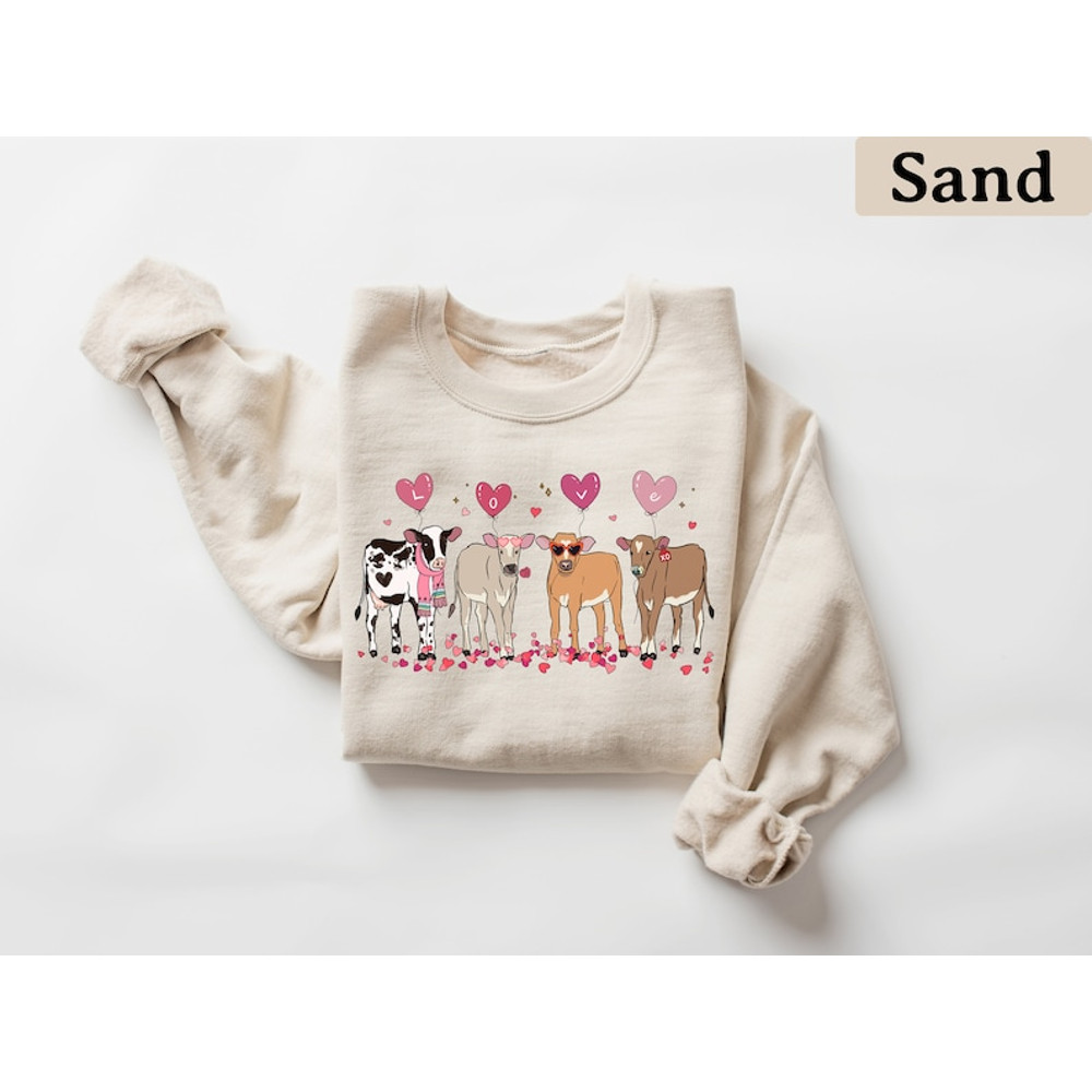 Cow Lover Valentines Sweatshirt, Cow Lover Gift, Valentines Day Shirt, Cow Sweatshirt, Valentines Day Sweater, Cow Valentine Sweater, XOXO2.jpg