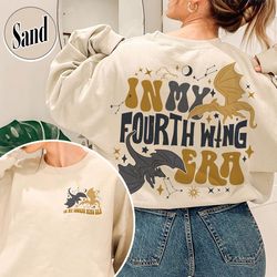 fourth wing dragon sweatshirt, fourth wing dragon rider basgiath war college, in my fourth wing era sweatshirt