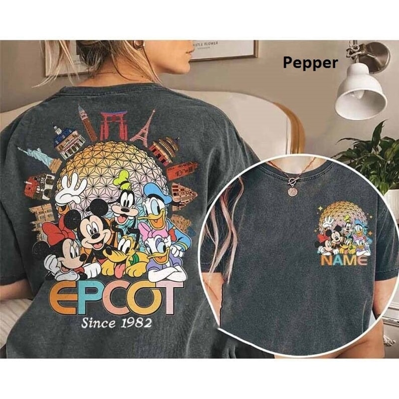 Two-sided Disney Epcot Shirt, Epcot Family Shirts, Disney Shirt, Disney World Shirt, Mickey And Friends Shirt, Disney Trip 2024 Shirt1.jpg