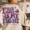 Her Fight Is My Fight, Pancreatic Cancer Awareness Shirt, Family Cancer Support Shirt, Purple Ribbon, Warrior Shirt, Cancer Survivor Gift.jpg