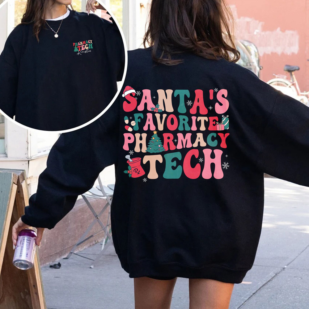 Santa's Favorite Pharmacy Tech Shirt, Christmas Pharmacy Technician Shirt, Medical Christmas Shirt, Xmas Gift For Pharmacist.jpg