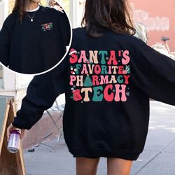 santas favorite pharmacy tech shirt, christmas pharmacy technician shirt