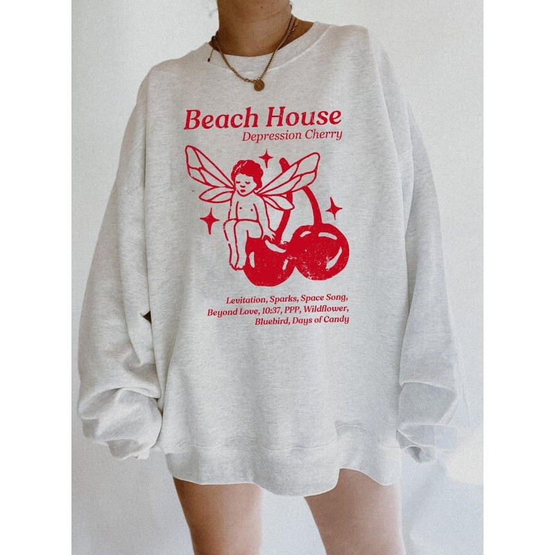 Beach House Depression Cherry Aesthetic y2k Shirt, Beach House Indie Inspired Retro Shirt 1.jpg