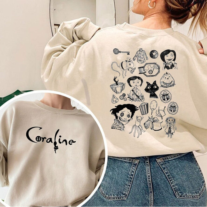 Coraline Jones Shirt, Horror Cartoon Shirt, Halloween Coraline Shirt, Other Mother Shirt, Spooky Shirt, Coraline Sweatshirt, Gift For Fans 1.jpg