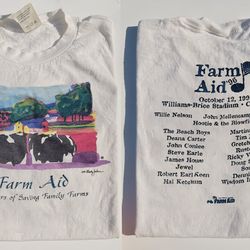 farm aid 96 t-shirt 1996 neil young willie nelson farm aid album music graphic shirt, anniversary gift
