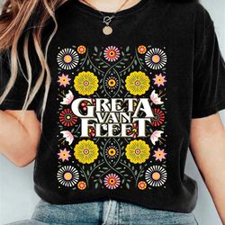 greta van fleet floral graphic t-shirt, greta van fleet concert shirt, greta van fleet tour 2023 shirt, music lover, gre