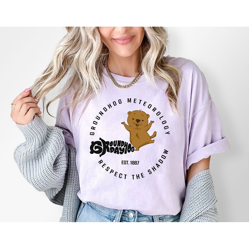Groundhog Meteorology Shirt, Respect the Shadow Shirt, Celebrate Groundhog's Day Gift, Funny Meteorologist Shirt.jpg