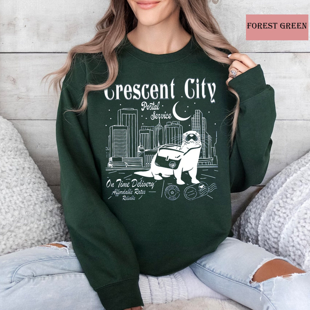Cresce.nt City Postal Service Shirt, House of Earth and Blood, Cres.cent city otter, Sarah J Maas, Cres.cent City.jpg