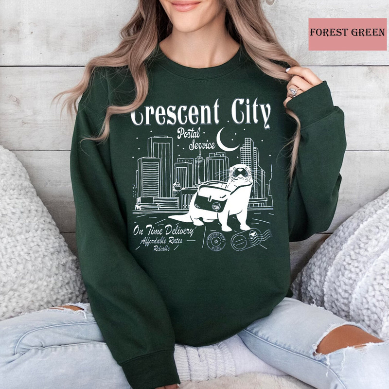 Cresce.nt City Postal Service Shirt, House of Earth and Blood, Cres.cent city otter, Sarah J Maas, Cres.cent City.jpg