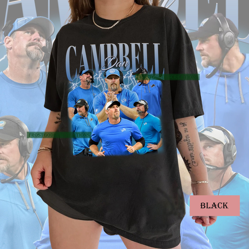 Dan Campbell Shirt, Shirt, Football shirt, Classic 90s Graphic Tee, Unisex Vintage Bootleg Shirt.jpg