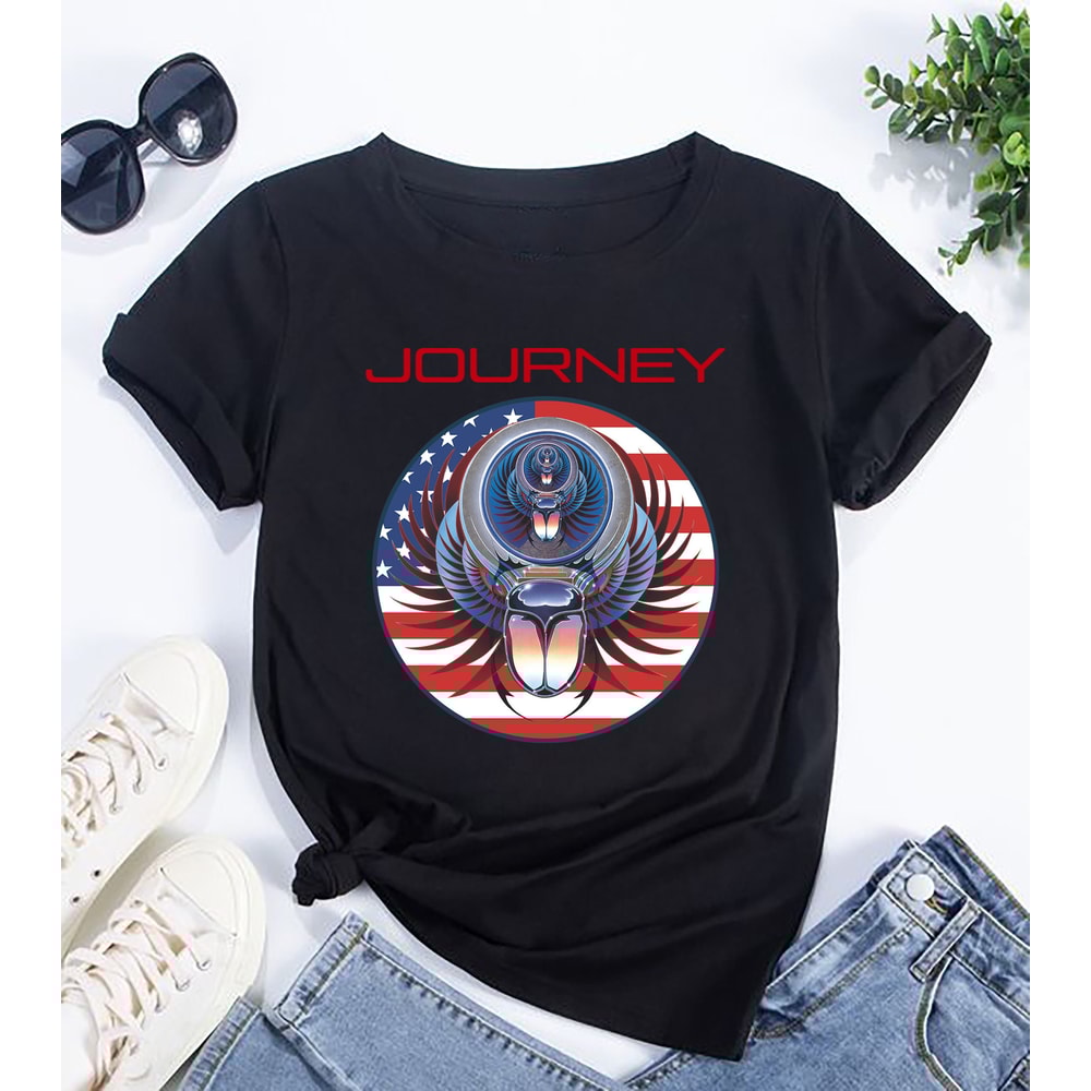 Journey Band Logo Unisex Shirt, Journey Band Freedom Tour 2024 Shirt, Journey Band Merch, Rock Band Journey Fan Gift Shirt, 90s Vintage Tee 1.jpg