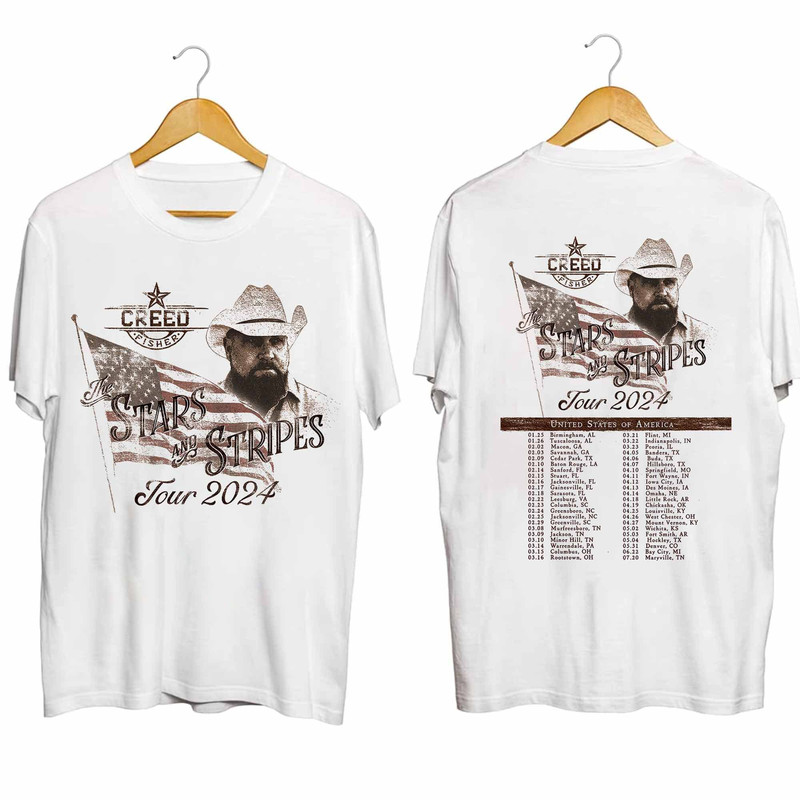 Creed Fisher - The Stars and Stripes Tour 2024 Shirt, Creed Fisher Fan Shirt, Creed Fisher 2024 Concert Shirt, The Stars and Stripes 2024 1.jpg