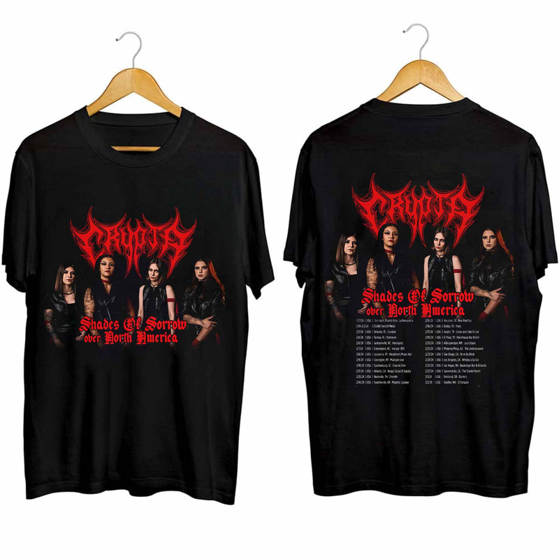 Crypta Shades Of Sorrow Over North America Tour 2024 Shirt, Crypta Band Fan Shirt, Crypta 2024 Concert Shirt.jpg