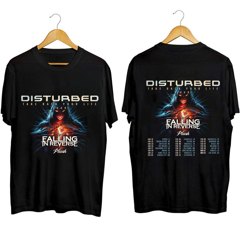 Disturbed 2024 Tour Shirt, Disturbed Band Fan Shirt, Disturbed 2024 Concert Shirt, Disturbed Heavy Metal Band Shirt 2.jpg