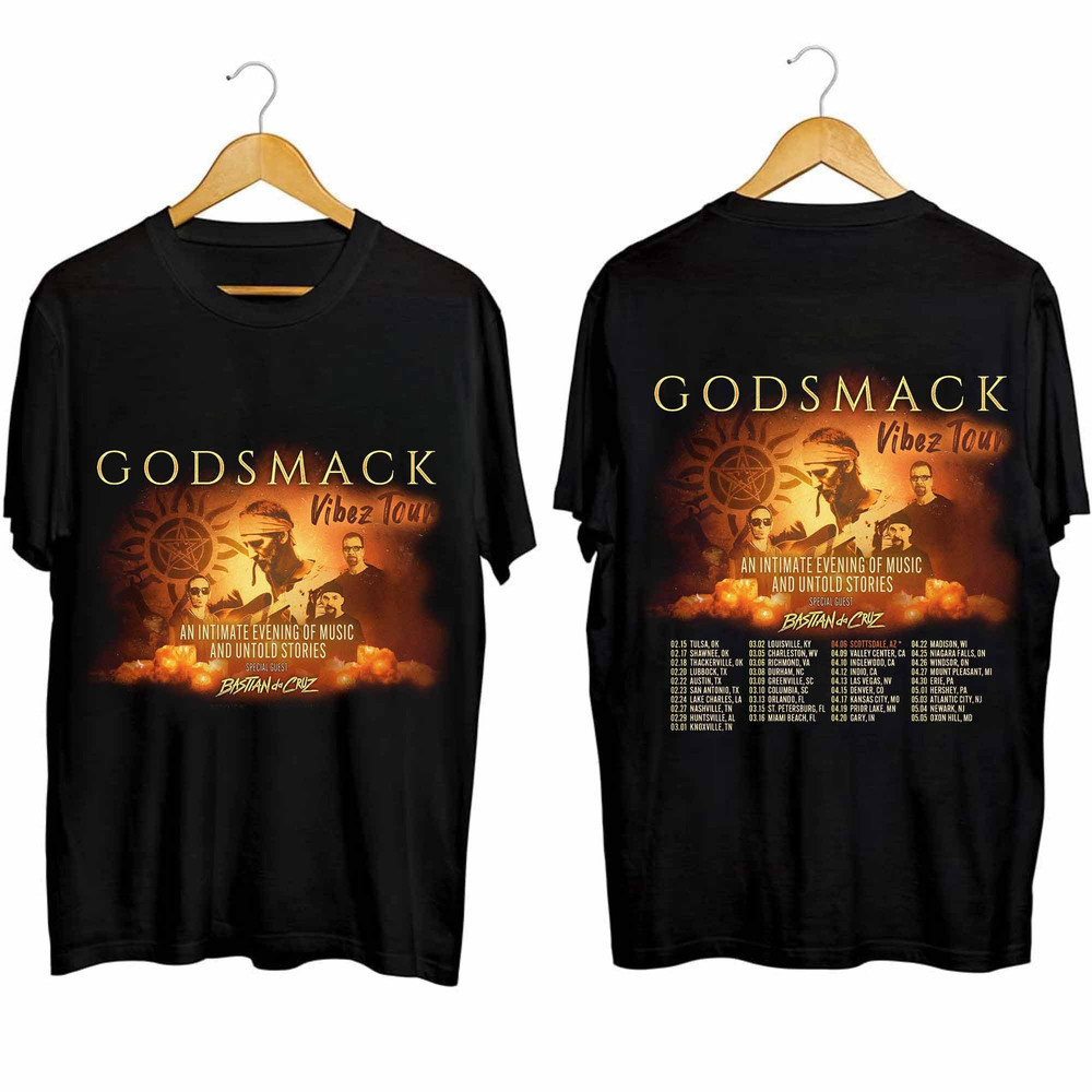 Godsmack Vibez 2024 North American Tour Shirt, Godsmack Band Fan Shirt, Godsmack 2024 Concert Shirt, Godsmack Shirt For Fan.jpg