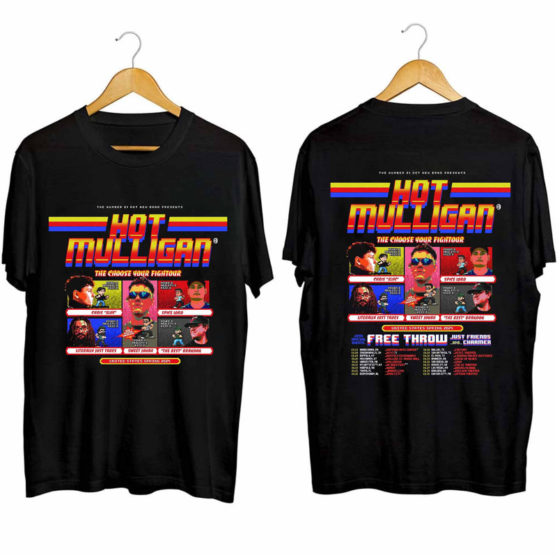 Hot Mulligan - Choose Your Fightour 2024 Tour Shirt, Hot Mulligan Band Fan Shirt, Hot Mulligan 2024 Concert Shirt, Choose Your Fightour Tee 1.jpg