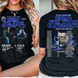 vintage it's all a blur big as the what 2024 tour double sided shirt,drake j cole tour 2024 t-shirt