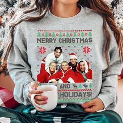 vintage ugly nsync christmas sweatshirt,merry christmas happy holidays shirt