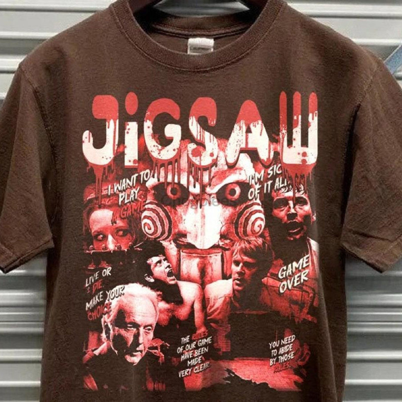 Vintage Saw Reverse Bear Trap movie promo tee, SAW Movie Vintage 90s T Shirt, Saw Horror Movie T Shirt 3.jpg