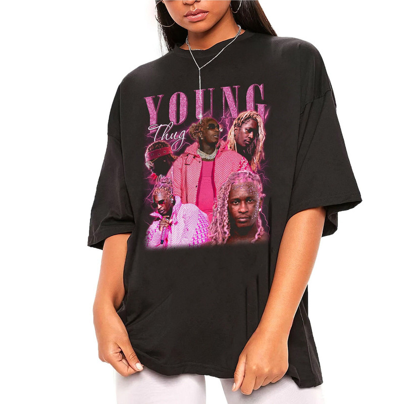 YOUNG THUG T-SHIRT, Rap Tee Concert Merch Kanye Thugger Slime Season , Green Rare Hip Hop Graphic Print.jpg