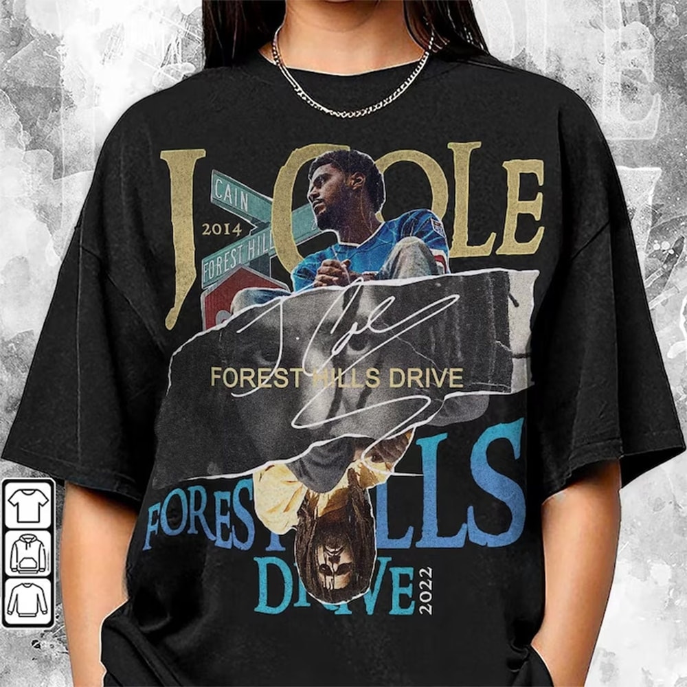 J.Cole 2014 Forest Hills Drive Album 90s Rap Music Shirt, Paper Collage Rapper Album Vintage Sweatshirt, Retro Unisex Hoodie.jpg