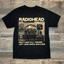 radiohead shirt for men and women, vintage radiohead concert tour rock music band t-shirt, radiohead band 90s shirt, gif