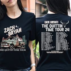 zach bryan the quittin time tour 2024 t-shirt country music singer zach bryan merch zach bryan fan shirt the quittin tim