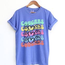 volleyball comfort colors shirt volleyball cougar coach shirt volleyball life tee game day shirt retro t-shirts volleyba