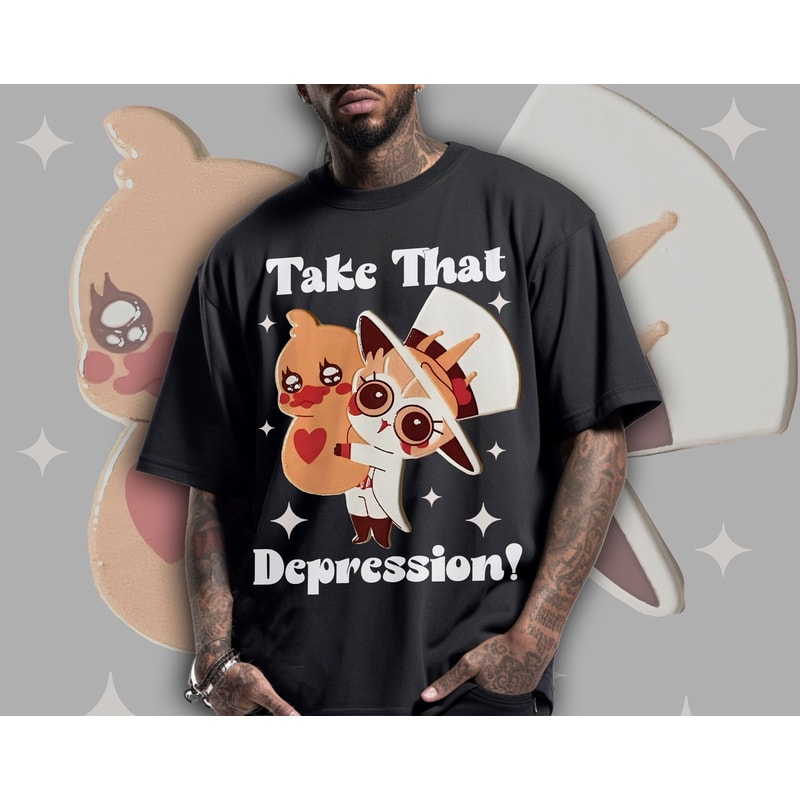 Cute Lucifer Morning Star Take That Depression Hazbin Hotel Shirt, Lucifer Vivziepop Shirt, Cute Cartoon Duck Meme Tee, Helluva Boss Gift.jpg