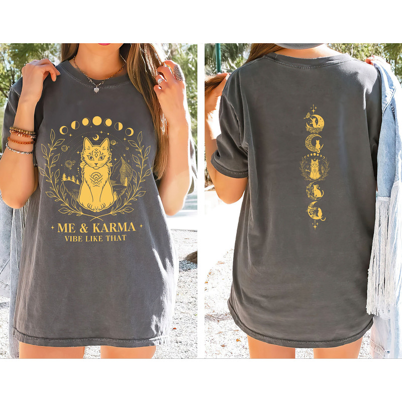 Me And Karma Vibe Like That Cat Lover 2 Sides Shirt, Karma Is A Cat T-shirt, Karma Cat Shirt, Concert Shirts, Midnights Inspired, Black Cat.jpg