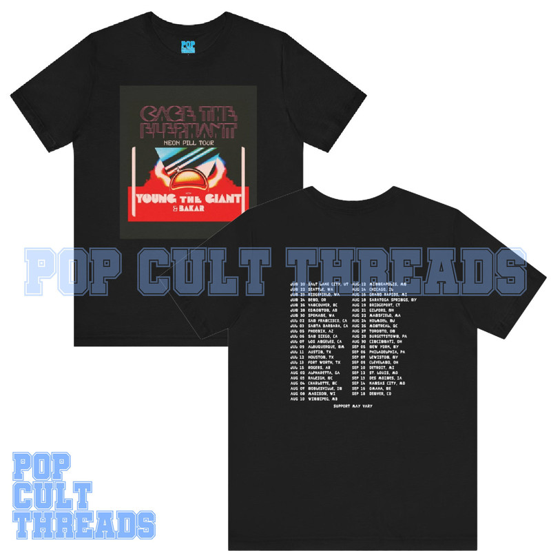 Cage The Elephant - Neon Pill Tour (2024) Double sided Shirt.jpg