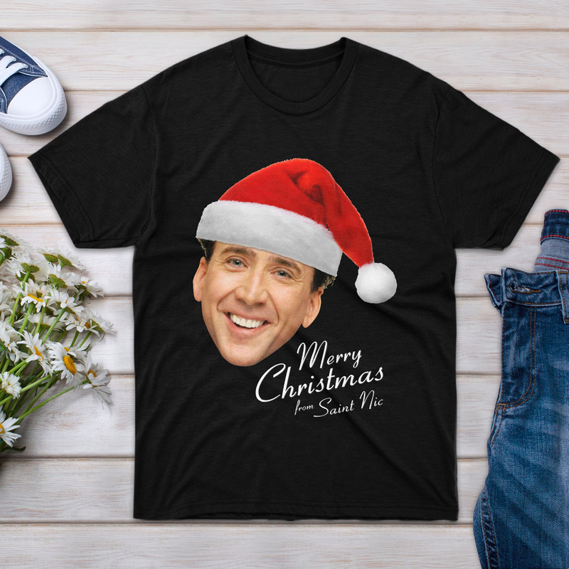 T-Shirt Merry Short Christmas Big From Family St Girl Nic-Olas Sleeve Cage Shirt Boy Gift For Men Shirts Tee Unisex Event Friend Women T.jpg