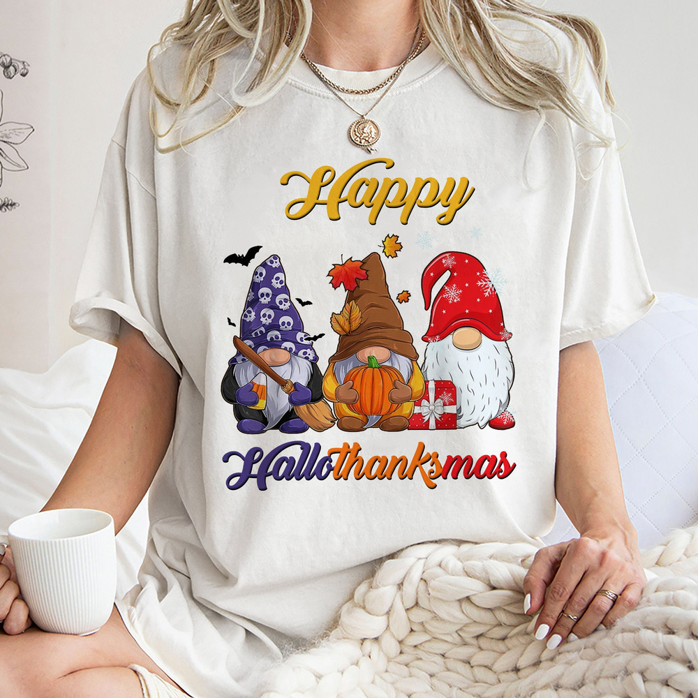 Halloween Christmas Gnomes Shirts, Fall Family Shirt,Xmas Happy Coffee Family Shirt, Halloween Happy Hallothanksmas Gnomes Sweatshirt.jpg