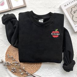 custom embroidered teacher name sweatshirt, embroidered teac, 53
