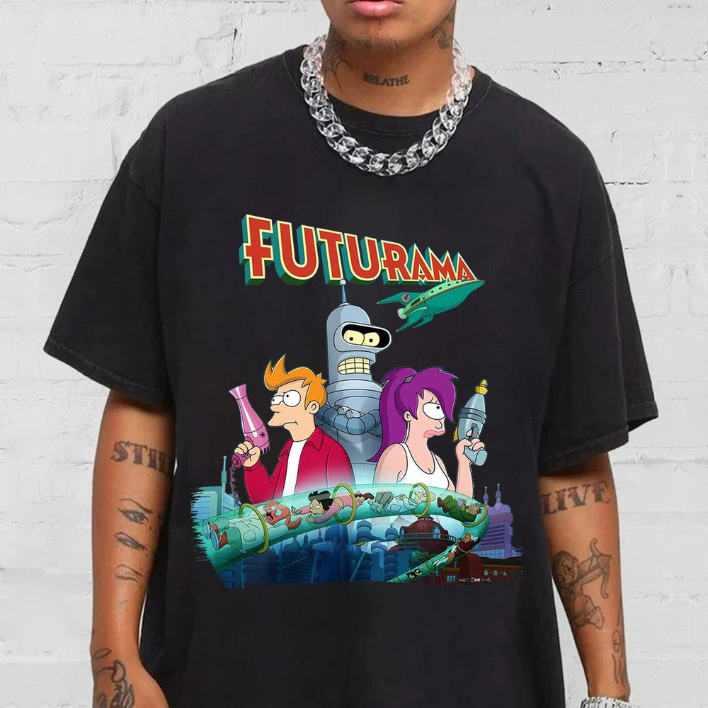 Futurama Shirt, Futurama Merch Gift, Futurama Shirt For Fan, Philip J Fry, Leela, Bender Shirt, Planet Express Shirt, Comedy Cartoon Shirt.jpg