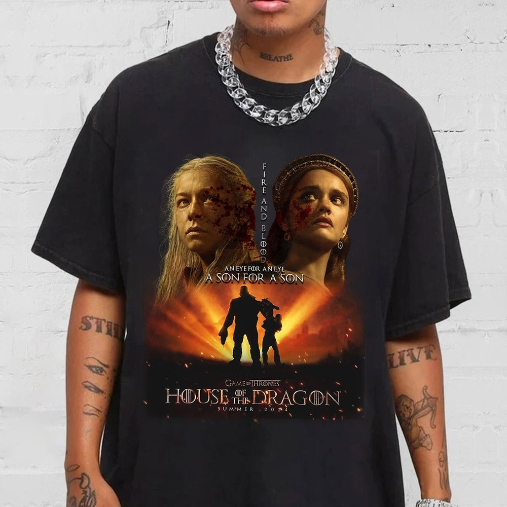 House of the Dragon Season 2 Shirt, Game of Thrones, Fire and Blood, Team Green, Team Black, House of the Dragon 2024 Series Shirt.jpg