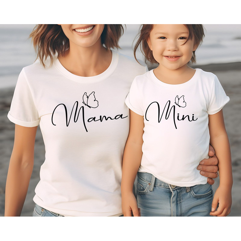 Mama Mini Butterfly T-Shirts, Mom Baby Shirt, New Mom T-Shirt, Mother and Kid Shirt, Mom Daughter Shirt, Mother's Day Shirt, Mom Shirt.jpg