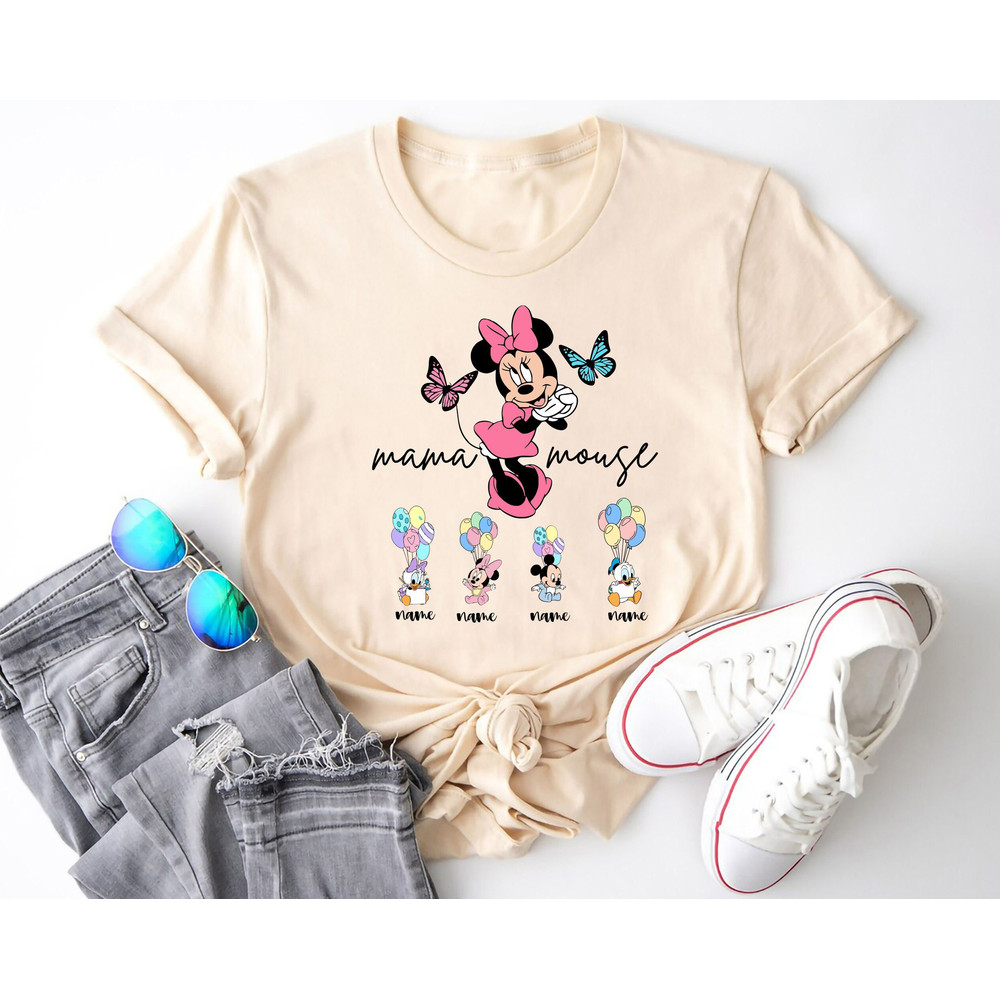 Minnie Mama Mouse Shirt, Custom Name Kids Baby Mickey and Friends, Disney Mom Shirt, Mother's Day Shirt, New Mom Shirt, Pregnancy Reveal Tee.jpg