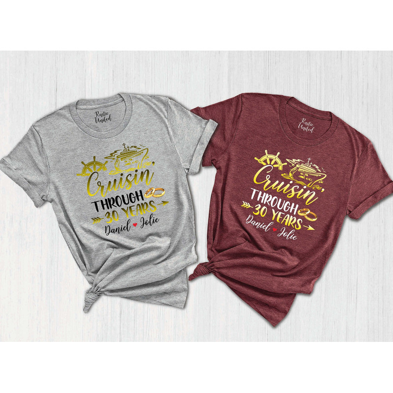 Custom Couple Cruise Shirts,Anniversary Trip Tshirt,Anniversary Holiday Tee,30th Anniversary Outfit,Personalized Anniversary Gift,Wife Gift.jpg
