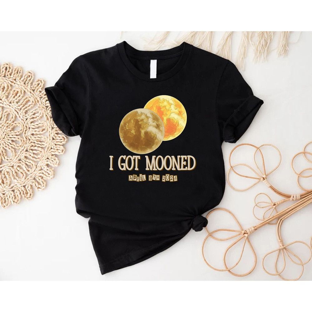 I Got Mooned April 8th 2024 Shirt, Total Solar Eclipse Friends Group Shirt, Solar Eclipse Viewer Family Matching Gift Shirt, Astronomy Shirt.jpg