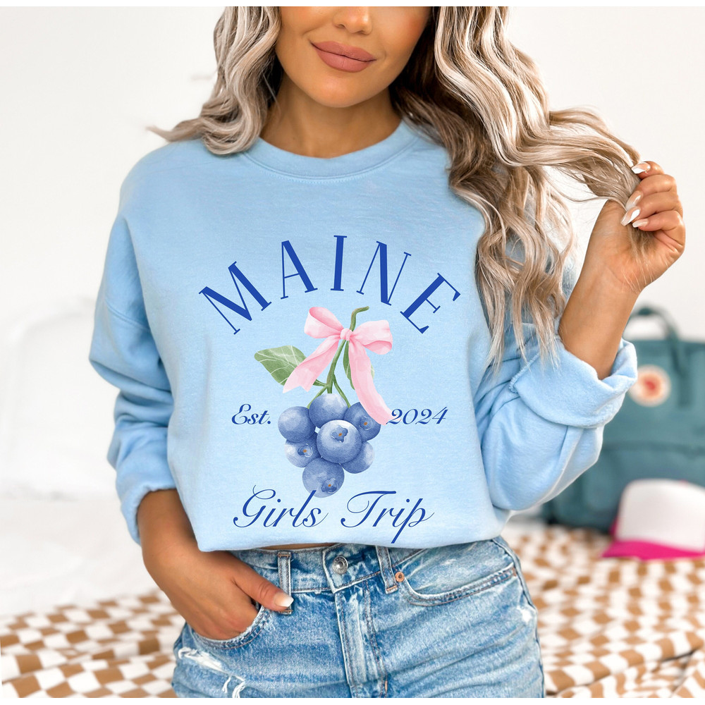 Coquette Blueberry Maine Sweatshirt Maine Girls Trip Coquette Clothing Girls Trip Shirts Coquette Shirt Coquette Blueberry Sweatshirt.jpg