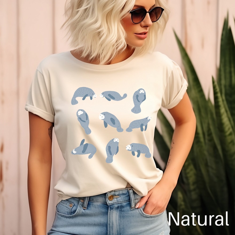 Manatee Shirt, Manatee Gift, Ocean Animal Shirt, Marine Biology Gift, Sea Creatures Shirt, Cute Manatee Tshirt, Ocean Life Shirt.jpg